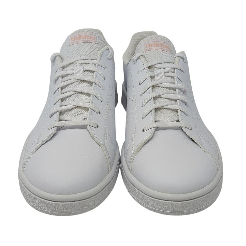 New Adidas Shoes Womens 10 Advantage Base 2.0 White Pink Low Top Sneakers - Picture 5 of 10
